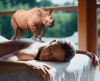 gif animado gracioso: masaje relajante